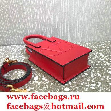Valentino Mini VLogo Walk Calfskin Tote Bag Red 2021 - Click Image to Close