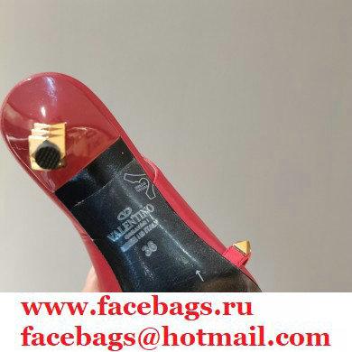 Valentino Sculpted Heel 7cm Rockstud Slingback Pumps Red 2021