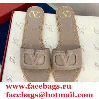 Valentino VLogo Signature Slide Sandals Camel 2021 - Click Image to Close