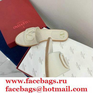 Valentino VLogo Signature Slide Sandals Creamy 2021 - Click Image to Close