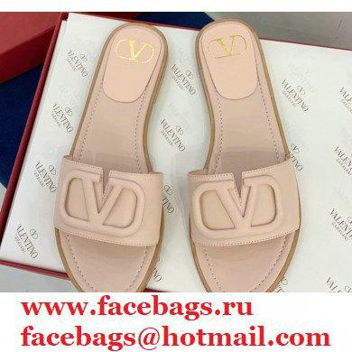 Valentino VLogo Signature Slide Sandals Nude Pink 2021