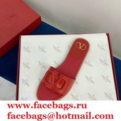 Valentino VLogo Signature Slide Sandals Red 2021