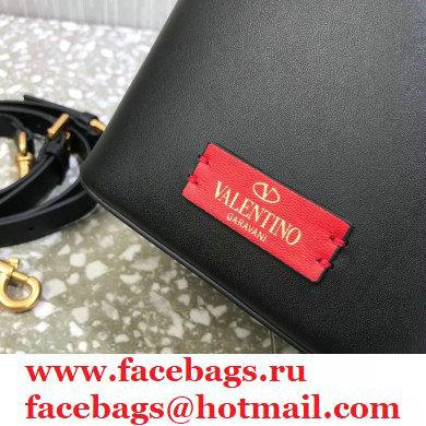 Valentino VLogo Walk Calfskin Bucket Bag Black 2021 - Click Image to Close