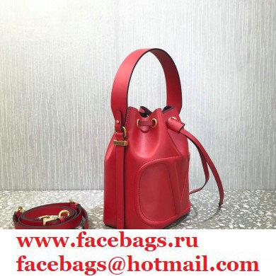 Valentino VLogo Walk Calfskin Bucket Bag Red 2021 - Click Image to Close