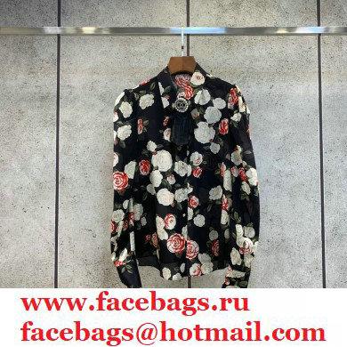 chanel camellia flowers printed shirt 2021