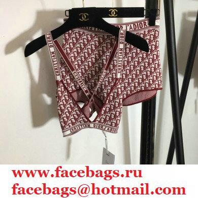 dior oblique underwear set burgundy 2021 - Click Image to Close