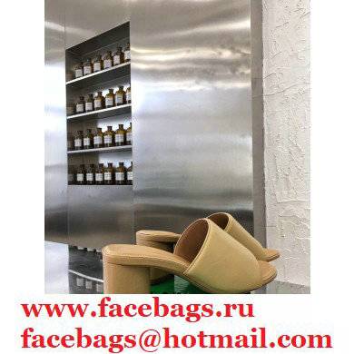 Bottega Veneta Heel 5cm BAND Calf Leather Mules Sandals Beige 2021 - Click Image to Close