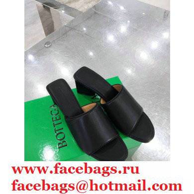 Bottega Veneta Heel 5cm BAND Calf Leather Mules Sandals Black 2021