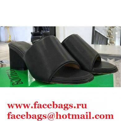 Bottega Veneta Heel 5cm BAND Calf Leather Mules Sandals Black 2021