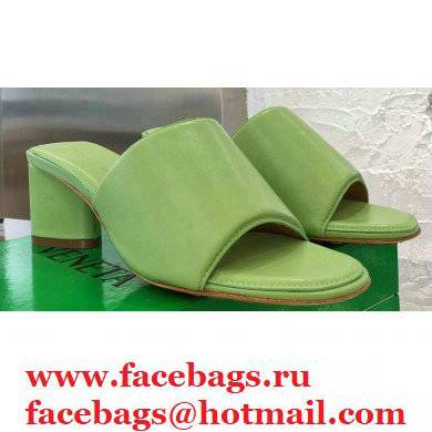 Bottega Veneta Heel 5cm BAND Calf Leather Mules Sandals Light Green 2021