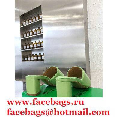 Bottega Veneta Heel 5cm BAND Calf Leather Mules Sandals Light Green 2021 - Click Image to Close