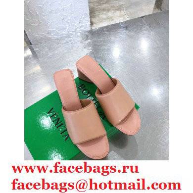 Bottega Veneta Heel 5cm BAND Calf Leather Mules Sandals Pink 2021