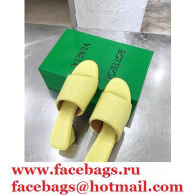 Bottega Veneta Heel 5cm BAND Calf Leather Mules Sandals Yellow 2021