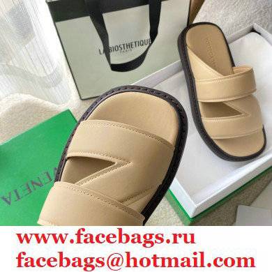 Bottega Veneta THE BAND Calf Leather Slip-on Sandals Beige 2021