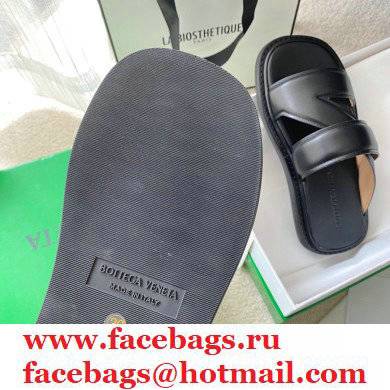 Bottega Veneta THE BAND Calf Leather Slip-on Sandals Black 2021