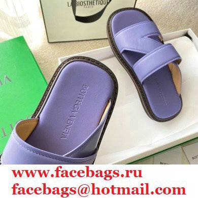 Bottega Veneta THE BAND Calf Leather Slip-on Sandals Lavender 2021