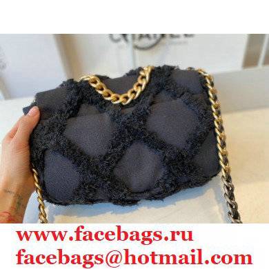 Chanel 19 Cotton Canvas/Calfskin Small Flap Bag AS1160 Black 2021 - Click Image to Close