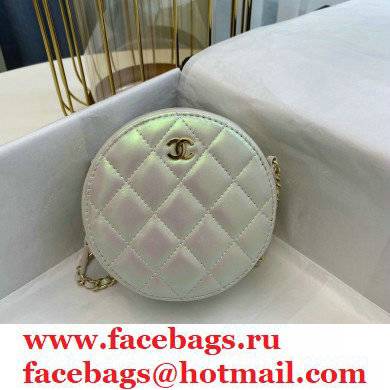 Chanel 19 Round Clutch with Chain Bag AP0945 silver - Click Image to Close
