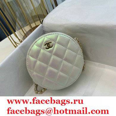 Chanel 19 Round Clutch with Chain Bag AP0945 silver - Click Image to Close