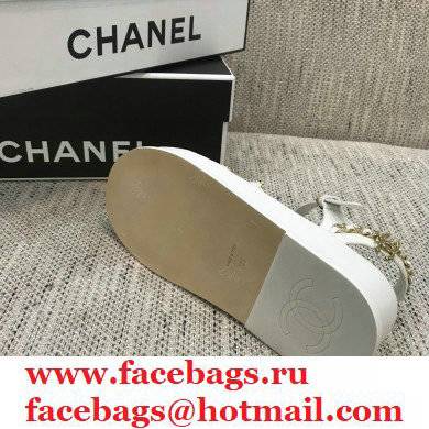 Chanel Chain Calfskin Sandals G37140 White 2021