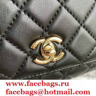 Chanel Coco Handle Mini Flap Bag Black with Rainbow Top Handle AS2215 2021 - Click Image to Close