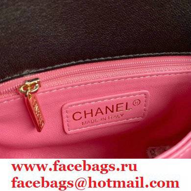 Chanel Coco Handle Mini Flap Bag Black with Rainbow Top Handle AS2215 2021