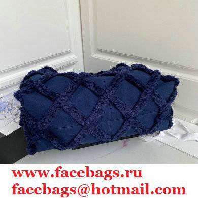Chanel Cotton Canvas and Calfskin Large Hobo Bag AS2292 Navy Blue 2021