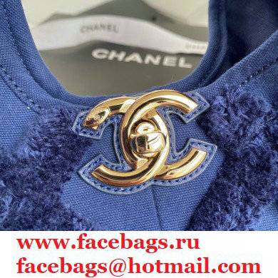 Chanel Cotton Canvas and Calfskin Small Hobo Bag AS2320 Navy Blue 2021 - Click Image to Close