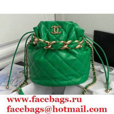 Chanel Large Drawstring Tote with Chain Bag AS2425 Green 2021