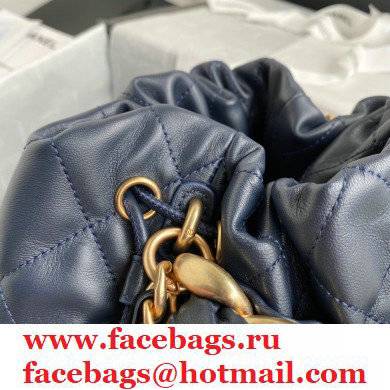 Chanel Large Drawstring Tote with Chain Bag AS2425 Navy Blue 2021