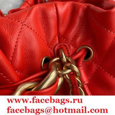 Chanel Large Drawstring Tote with Chain Bag AS2425 Red 2021 - Click Image to Close