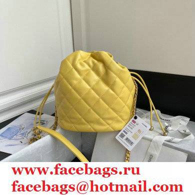 Chanel Large Drawstring Tote with Chain Bag AS2425 Yellow 2021