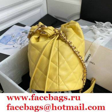 Chanel Large Drawstring Tote with Chain Bag AS2425 Yellow 2021