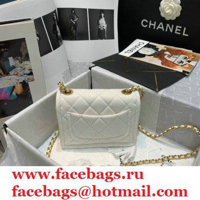 Chanel Mini Square Flap Bag AS2356 White 2021