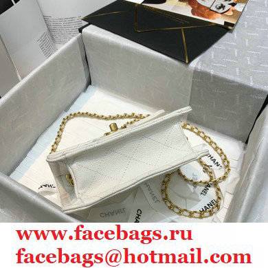 Chanel Mini Square Flap Bag AS2356 White 2021