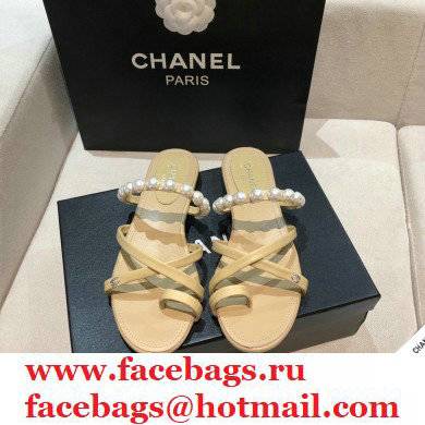 Chanel Pearls Mules G37274 Beige 2021