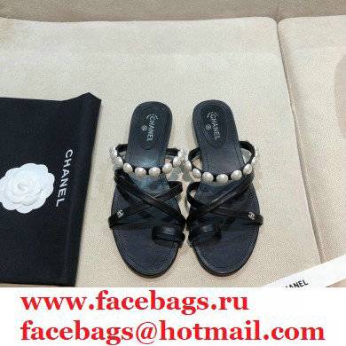 Chanel Pearls Mules G37274 Black 2021