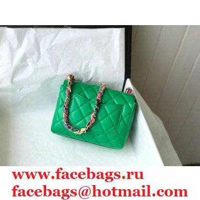 Chanel Scarf Entwined Chain Green Mini Flap Bag 2021