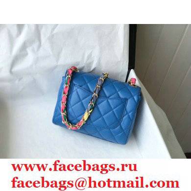 Chanel Scarf Entwined Chain blue Mini Flap Bag 2021