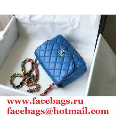 Chanel Scarf Entwined Chain blue Mini Flap Bag 2021
