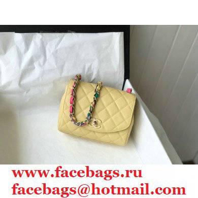 Chanel Scarf Entwined Chain yellow Mini Flap Bag 2021 - Click Image to Close