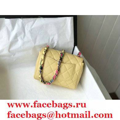 Chanel Scarf Entwined Chain yellow Mini Flap Bag 2021 - Click Image to Close