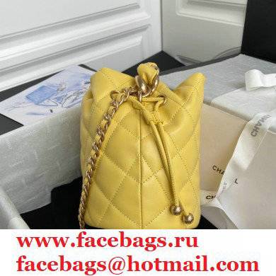 Chanel Small Drawstring Tote with Chain Bag AS2390 Yellow 2021