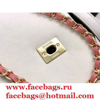 Chanel Small Flap Bag with Entwined Chain AS2382 White 2021