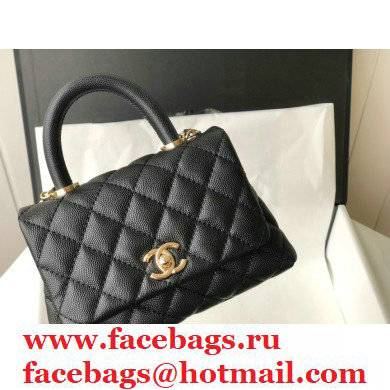 Chanel coco handle Mini Flap Bag in caviar leather black with gold hardware 2021 - Click Image to Close