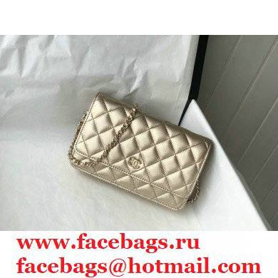 Chanel woc bag in sheepskin leather gold with gold hardware 2021