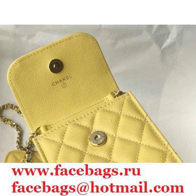Chanel yellow phone case in caviar leather AS81069 2021 - Click Image to Close