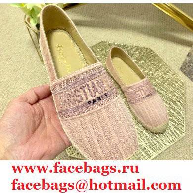Dior Granville Espadrilles In Stripes Embroidered Cotton Pink 2021