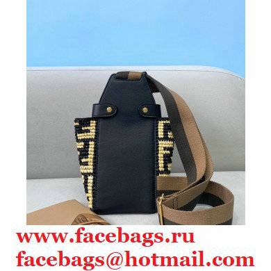 Fendi Black Raffia Guitar One-shoulder Mini Bag 2021