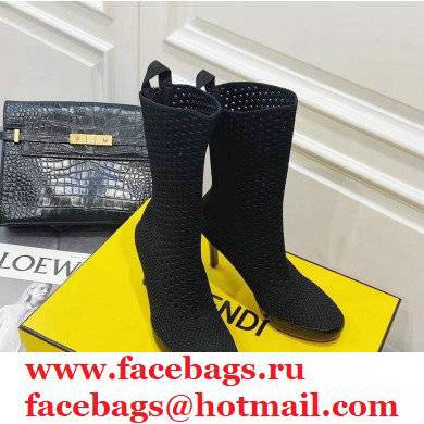 Fendi Elasticated Lace Promenade Ankle Boots Black 2021 - Click Image to Close